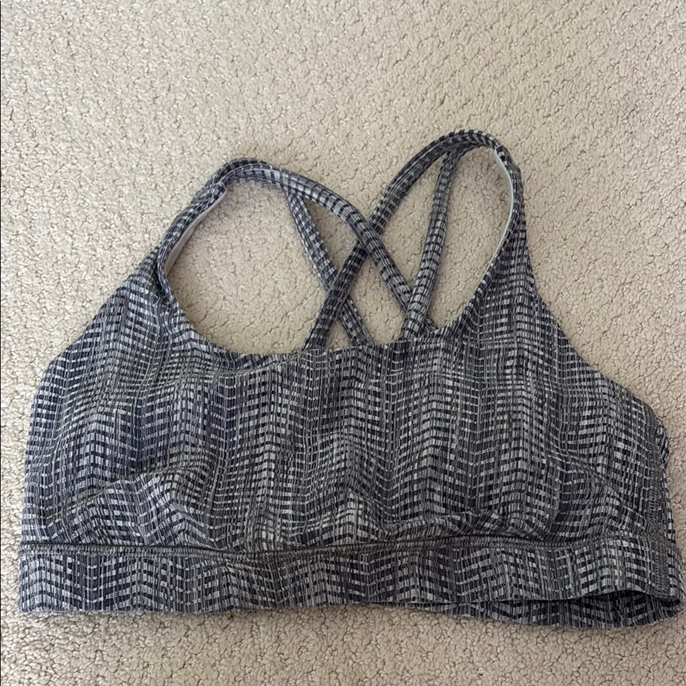 Lululemon energy bra textured grey chevron